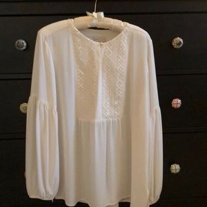 LOFT ivory princess blouse